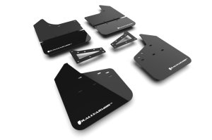 Chevrolet Colorado ZR2 Mud Flap - Front + Rear - Rally Armor - UR Series - Black/White Logo - `23-`25